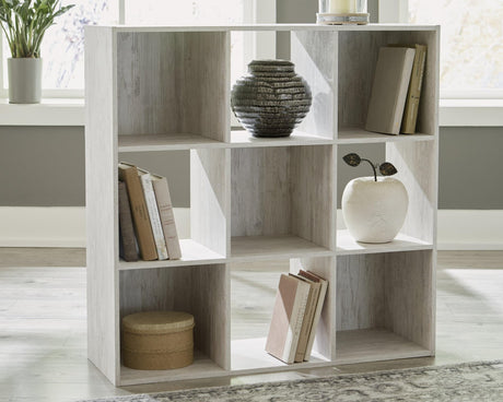 Paxberry Whitewash Nine-Cube Organizer front view showing nine cubes