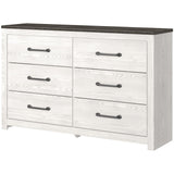 Gerridan White and Gray 6-Drawer Dresser front angle