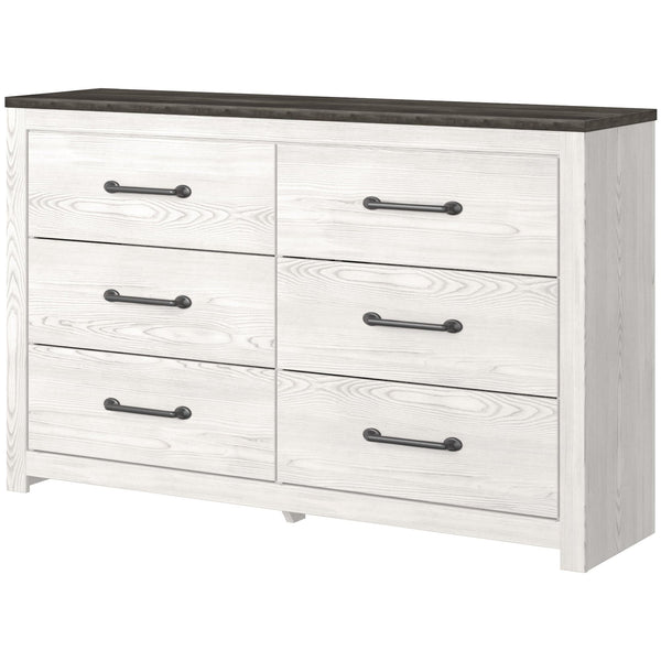 Gerridan White and Gray 6-Drawer Dresser front angle