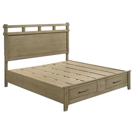 Hazlewood 59-inch Eastern King Storage Bed vineyard oak front view