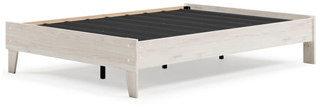 Socalle Light Natural Full Platform Bed angled side view