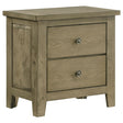 Hazlewood 2-Drawer Nightstand Vineyard Oak Front View