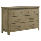 Hazlewood 6-Drawer Bedroom Dresser front view in vineyard oak finish
