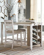 Skempton White and Light Brown Counter Height Dining Table front angle