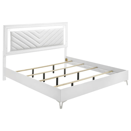 Cassia Eastern King LED Panel Bed front view