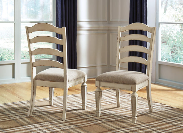 Realyn Chipped White Dining Chair front view