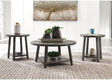 Caitbrook 3-Piece Gray Round Table Set angled view