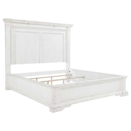 McKinney Queen Panel Bed Vintage White front view