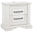 McKinney 2-drawer nightstand in vintage white, front angle