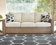 Beachcroft Beige Outdoor Sofa front angle view