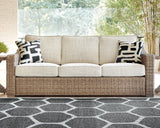 Beachcroft Beige Outdoor Sofa front angle view