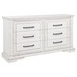 McKinney 6-drawer vintage white bedroom dresser front