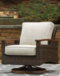 Paradise Trail Medium Brown Swivel Lounge Chair set front angle - outdoor furniture