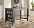 Caitbrook Gray Counter Height Dining Table front angle showing rectangular top