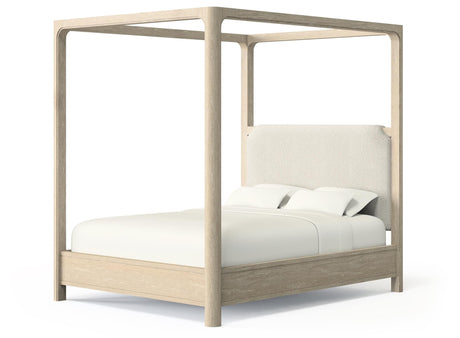Solano 85-inch Queen Canopy Bed Weathered Mango front view