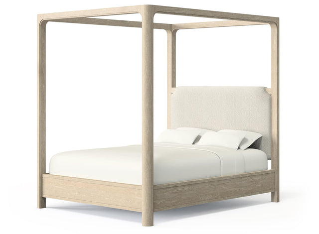 Solano 85-inch Queen Canopy Bed Weathered Mango front view