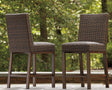 Paradise Trail Medium Brown Outdoor Bar Stool front angle