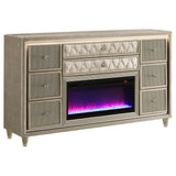 Lorient 8-drawer LED Flame Box Dresser front view