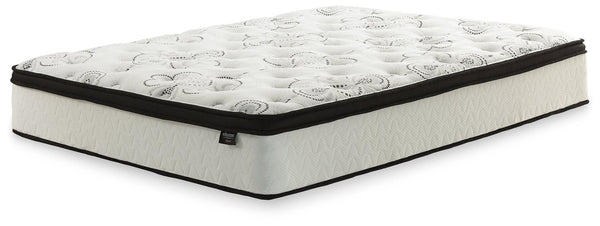 Chime 12 Inch Hybrid Full Mattress white top and side view