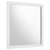 Ines dresser mirror in white high gloss, front angle view