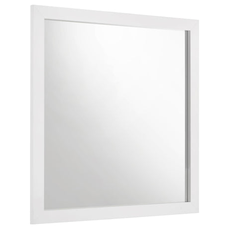 Ines dresser mirror in white high gloss, front angle view