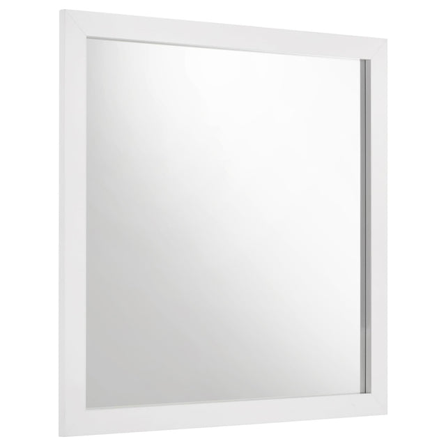 Ines dresser mirror in white high gloss, front angle view