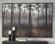 Philyra Black Orange Silver abstract wall art front view