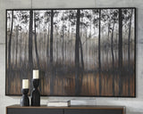 Philyra Black Orange Silver abstract wall art front view