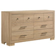 Arielle dresser front view showing six drawers
