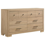 Arielle dresser front view showing six drawers