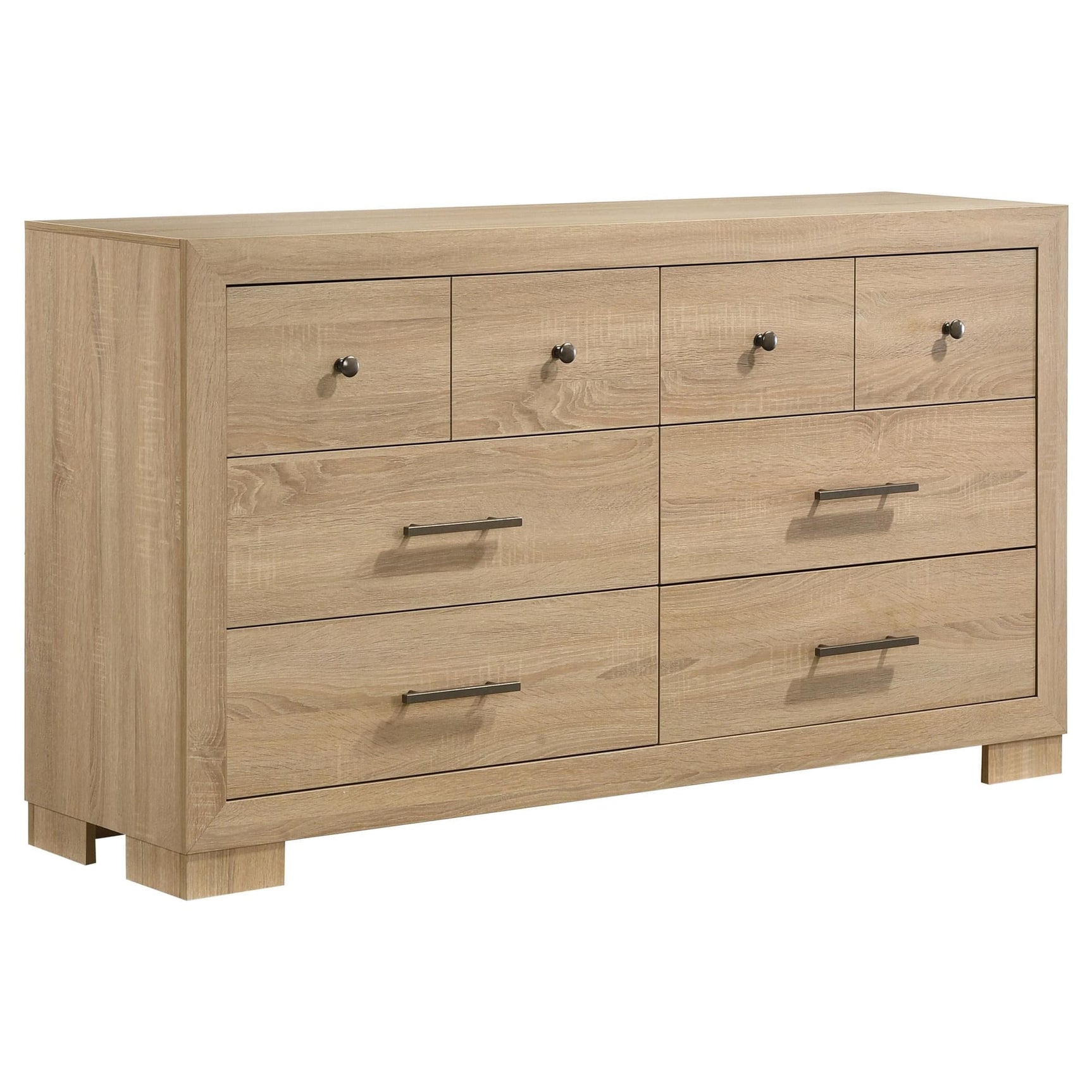 Arielle dresser front view showing six drawers