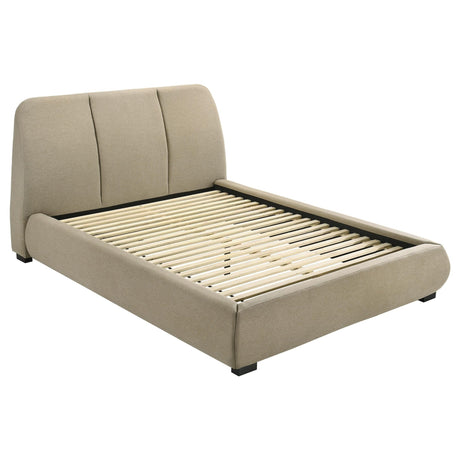 Mokena 46" Upholstered Queen Platform Bed Brown front view