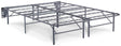 Better Than a Boxspring Gray Queen Foundation side view showing 12 support legs and gray upholstery