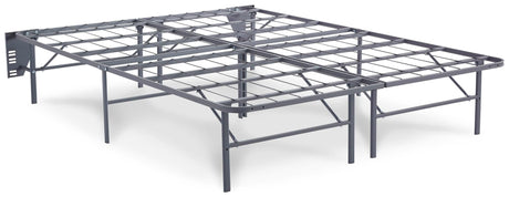 Better Than a Boxspring Gray Queen Foundation side view showing 12 support legs and gray upholstery