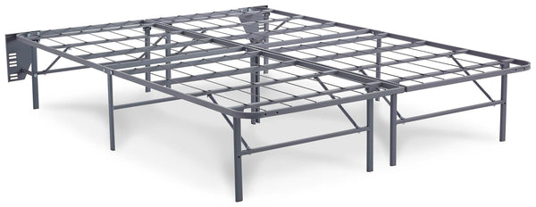 Better Than a Boxspring Gray Queen Foundation side view showing 12 support legs and gray upholstery