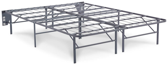 Better Than a Boxspring Gray Queen Foundation side view showing 12 support legs and gray upholstery