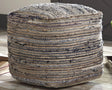 Absalom Denim Pouf angled view