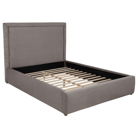 Lawson 55-inch Upholstered Queen Platform Bed Mushroom front view