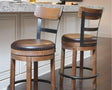 Pinnadel Light Brown Counter Height Bar Stool front view