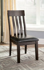 Haddigan Dark Brown Upholstered Dining Chair front angle