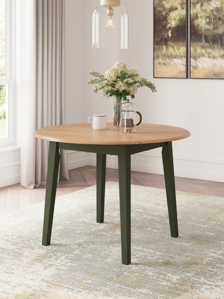Gesthaven Natural Green Dining Drop Leaf Table front view