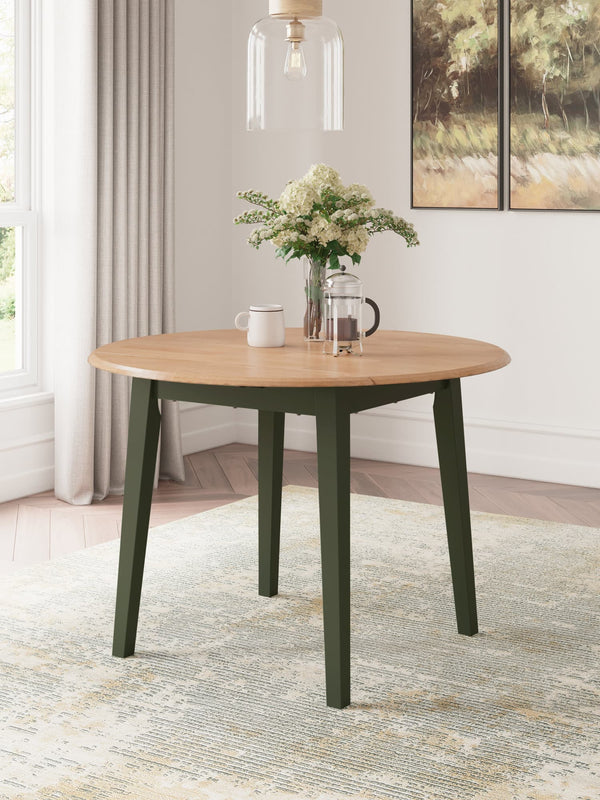 Gesthaven Natural Green Dining Drop Leaf Table front view