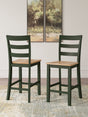 Gesthaven Natural Green Counter Height Barstool front view