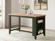 Gesthaven natural green rustic counter height dining table front view