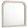 Sonya ivory upholstered bedroom dresser mirror front view