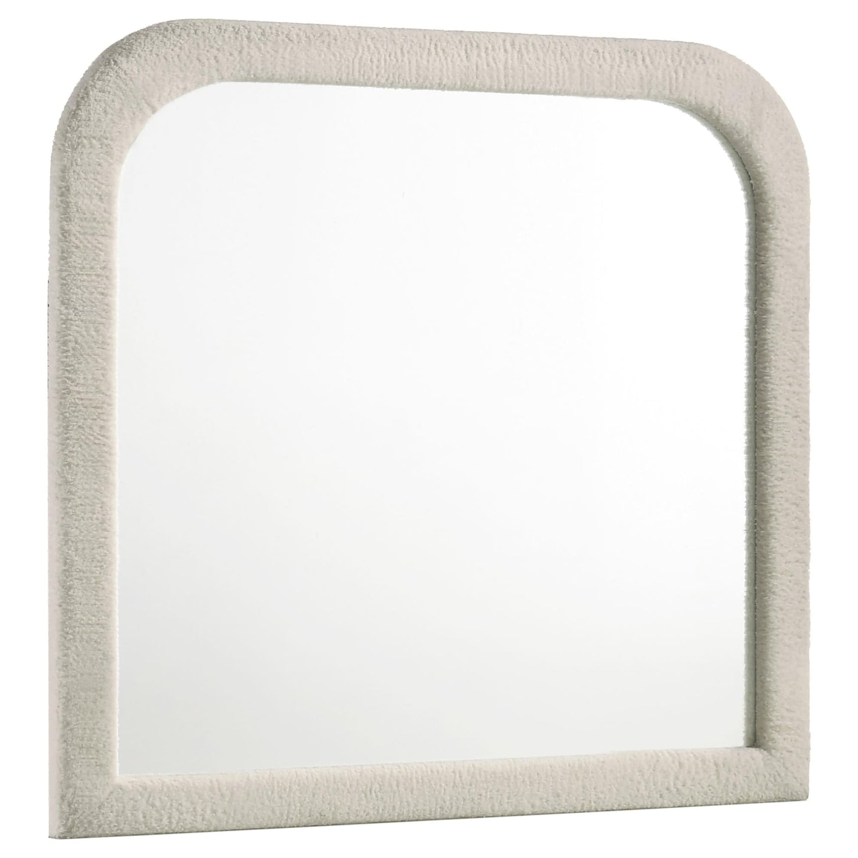 Sonya ivory upholstered bedroom dresser mirror front view