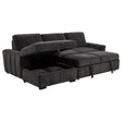 Pastrana Upholstered Sleeper Sectional Sofa charcoal grey front view