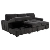 Pastrana Upholstered Sleeper Sectional Sofa charcoal grey front view