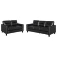 Scotland 2-piece black faux leather upholstered sofa set main view
