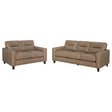 Scotland 2-piece brown faux leather upholstered sofa set main view